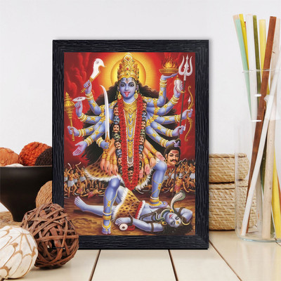 BISRAT CREATIONS Kali mata Photo Frame Size : 7/9 Inch Religious Frame