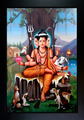 RV SALES Lord Dattatreya Photo Frame Religious Frame