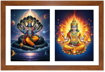 HitechMart Lord vishnu and agni dev Photo Frame Religious Frame