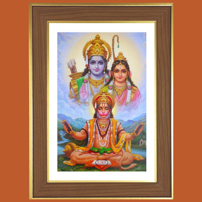 HitechMart Shree Ram Sita With Hanuman ji Photo Frame 10x14 Inches Religious Frame