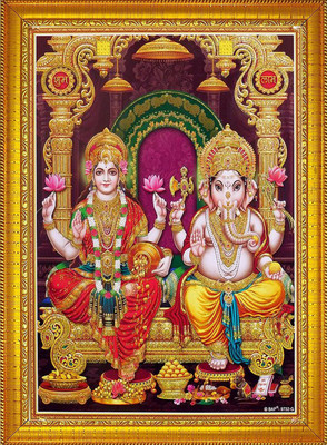 CRAFTSCORNER Laxmi ganesh JI Religious Frame