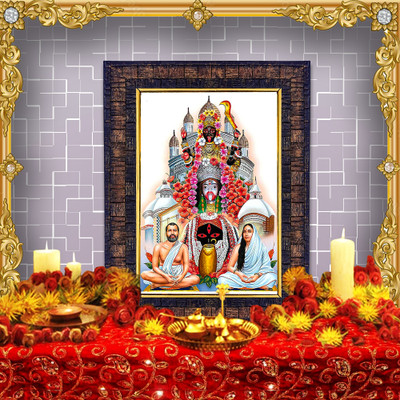 HAWAI Kali Ma Ma Trara Ma with Ramakrishna Dev and Sarada Ma Photo with frame Religious Frame