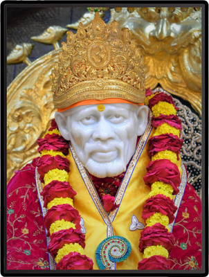 HitechMart Sai Baba Laminated Photo Religious Frame
