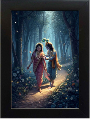PY Creation Radha Krishna Religious Frame