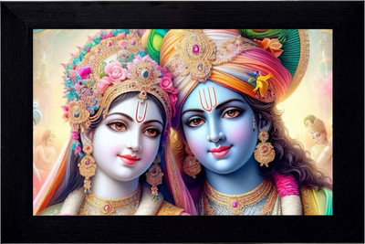 JASHVIRA Shree radha krishana (1) black Photo Frame No Glass Use Religious Frame
