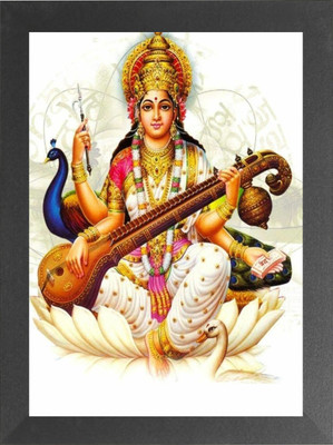 Nuoshopping Maa Saraswati/Saraswati mata/hanswahini/vinadharni / Saraswati Devi Maa Religious Frame