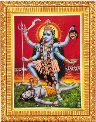 koshtak Kali Mata Photo Frame With Lamination For Puja Room/Wall Hanging/Home Decor Religious Frame