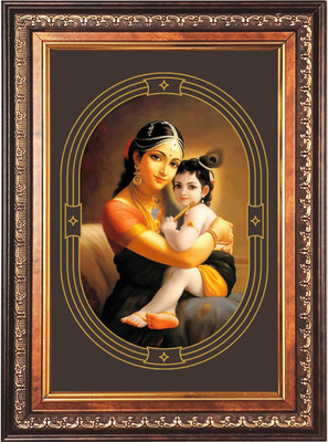 HitechMart Sri Krishna Color Photo frame 12x16 Inch Religious Frame
