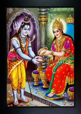 Taani creations PVT LTD Annapurna Devi With Shiv ji Photo Frame Religious Frame