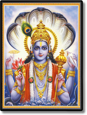 HitechMart Vishnu Laminated Photo Religious Frame
