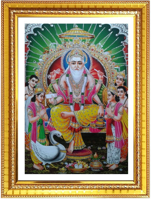 HitechMart Lord vishwa karma Photo Frame 10x14 Inches Religious Frame