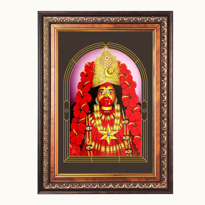 HitechMart Sri Maa Kali Color Photo 10x14 Inch Religious Frame