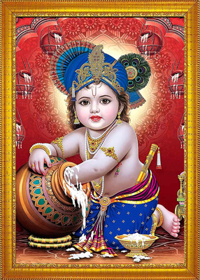 Darsh Craft Kanha Ji /Bal Gopal/Little Krishna.Krishna Religious Frame