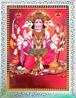 SUNINOW Panchmukhi Hanuman Photo frame | religious frame | god photo frame Religious Frame