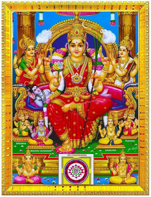 UNIPIX Lalitha Devi Pooja Tripura Sundari Mata Size (8x10 inch) Religious Frame