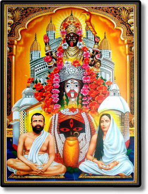 HitechMart Kali, Ramakrishna Paramahamsa & Sarada Devi Laminated Photo Religious Frame