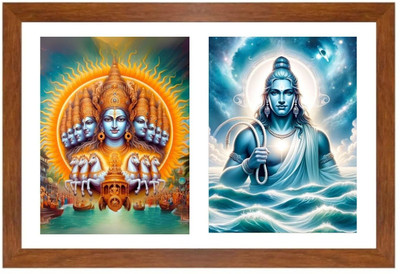 HitechMart Lord surya and varuna Photo Frame Religious Frame