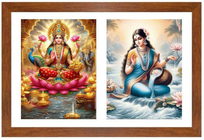 HitechMart Lakshmi and ganga Photo Frame Religious Frame