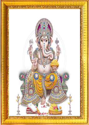 themarusthal GANESHJI HIGH QUALITY PRINT WITH FRAME (8×12) Religious Frame