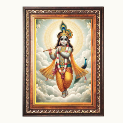 HitechMart Sri Krishna Color Photo frame 16x20 Inch Religious Frame