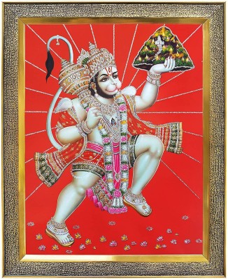 koshtak Hanuman / Bajrangbali ji With Dronagiri Mountain & Shri Ram On Chest Religious Frame