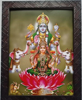 VGS MARKETINGS Lord Vishnu Goddess Lakshmi Devi Narayan Religious Frame