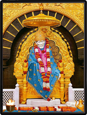 HitechMart Sai Baba Laminated Photo Religious Frame