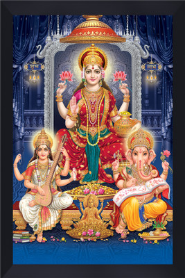 Gita Govinda Laxmi Saraswati Ganesh acrylic glass photo Religious Frame