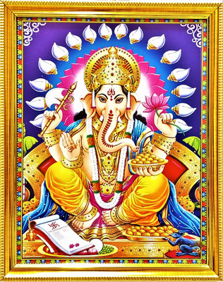 shreya arts frame wth glass Ganesha Religious Frame