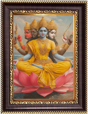 HitechMart Sri Maa Lakshmi and Sri Ganeshji Photoframe 6.7x8.7 inches Religious Frame