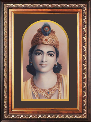 HitechMart Sri Krishna Color Photo 10x14 Inch Religious Frame