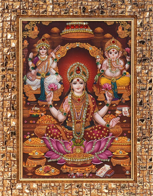 Strotam Lord Lakshmi Ganesh Saraswati Religious Frame