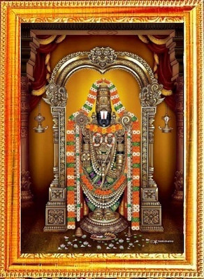 SUNINOW Tirupati Balaji with Laxmi ji Photo Frame ( 33 X 24 CM ) Religious Frame