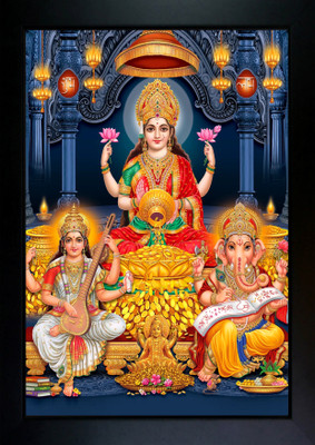 CrowdHall Laxmi Ganesh Saraswati Photo Frame Religious Frame