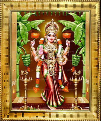 VJ ENTERPRISES Sri Grahalakshmi Hindu God 7X5 inch Digital Printed Photo Frame Religious Frame