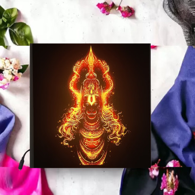 crystalsign Beautiful Hanuman Ji LED Photo 12x12 Inches Religious Frame