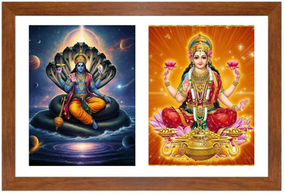 HitechMart Lord vishnu and goddes lakshmi Photo Frame Religious Frame