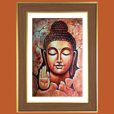 HitechMart Peaceful Buddha Photo Frame 14x18 Inches Religious Frame