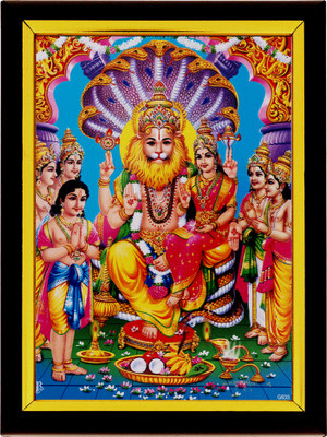 Templeneeds Temple Needs Shree Lakshmi Narasimhar Photo Frame, Religious Frame