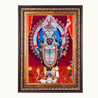 HitechMart Lord Shiva linga Color Photo 10x14 Inch Religious Frame