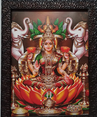 VGS MARKETINGS Goddess Sri Maha Lakshmi Photo Frame Religious Frame