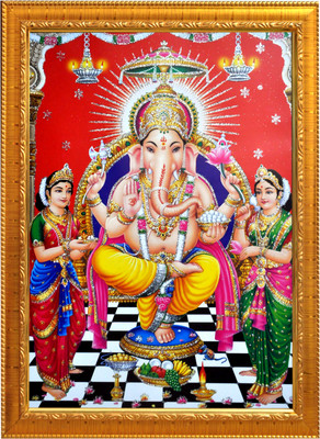 Sunframing Ganesh ji photo frame with laminated sheet . size [ 5x7 ] inch. Religious Frame