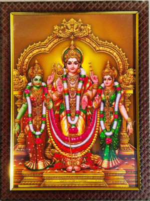 TPT Murugan Subramanya Valli Devayani devasena Kartikeya velan skanda | 10x13 Inch Religious Frame