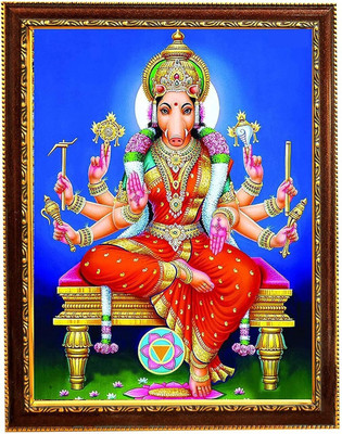 VJ ENTERPRISES Varahi Amman Devi photo frame (9 Inch x 11 Inch) Religious Frame