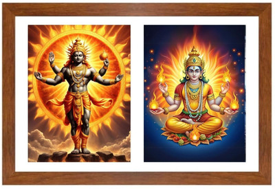HitechMart Surya and agni Photo Frame Religious Frame