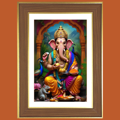 HitechMart Lord Ganesha Photo Frame 10x14 Inches Religious Frame