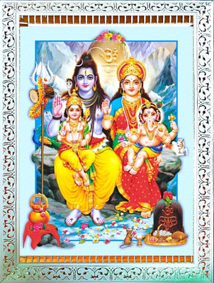 SUNINOW Big size 5D Shiv Parivar photo frame (12 x 16 inch ) Religious Frame