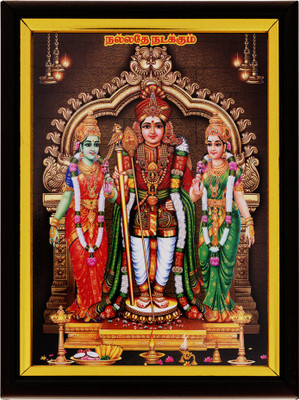 Templeneeds TempleNeeds Murugan Valli Devanai Photo Frame, Religious Frame