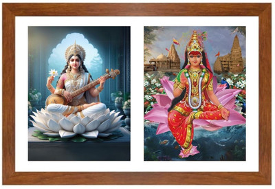 HitechMart Saraswathi and rukmini Photo Frame Religious Frame