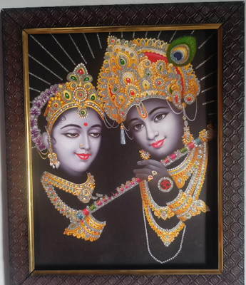 VGS MARKETINGS Radhey Krishna Beautiful Sparkling Religious Frame